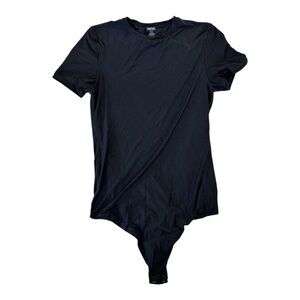Smoothez by Aerie Black Short Sleeve Bodysuit